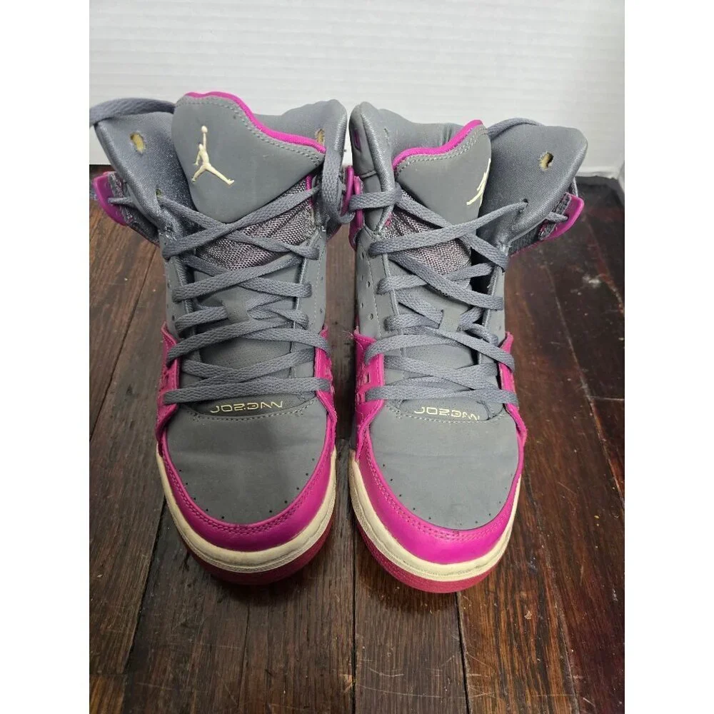 Jordan Sparkle Pink and Gray High Top Sneakers 6.5 Y